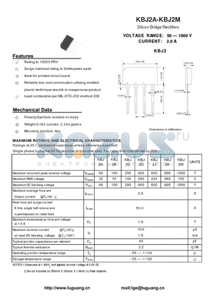 KBJ2G datasheet - Silicon Bridge Rectifiers