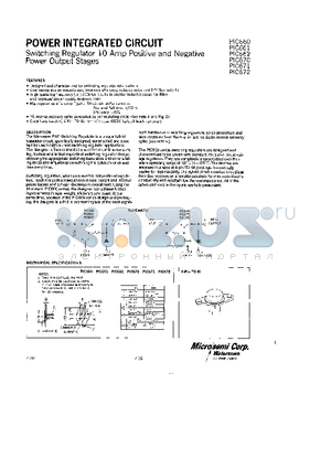 PIC670 datasheet - POWER INTEGRATED CIRCUIT