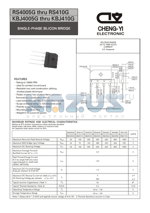 KBJ401G datasheet - SINGLE-PHASE SILICON BRIDGE