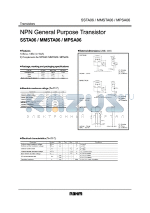 MPSA06 datasheet - NPN General Purpose Transistor