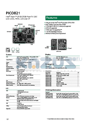 PICO821LGA-Z510 datasheet - LVDS LCD supported