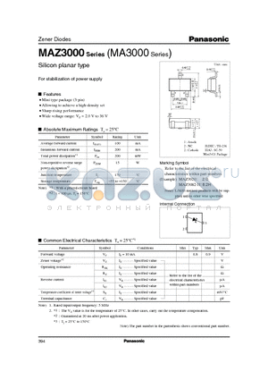 MAZ30330 datasheet - Silicon planar type