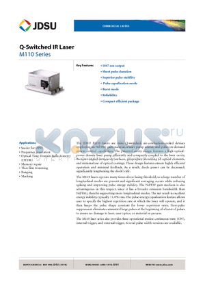 M110-1047-100 datasheet - Q-Switched IR Laser