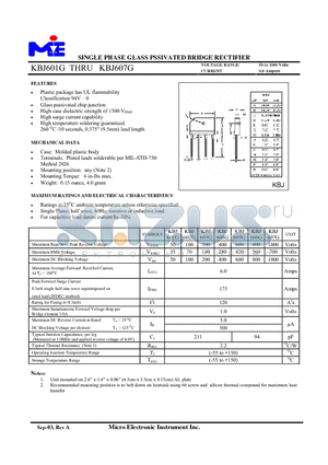 KBJ602G datasheet - SINGLE PHASE GLASS PSSIVATED BRIDGE RECTIFIER