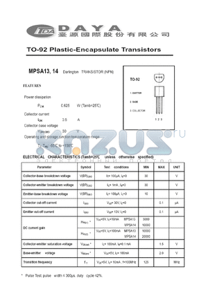 MPSA13 datasheet - TO-92 Plastic-Encapsulate Transistors