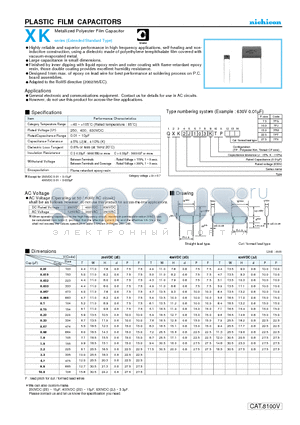 QXK2G224KTP datasheet - PLASTIC FILM CAPACITORS