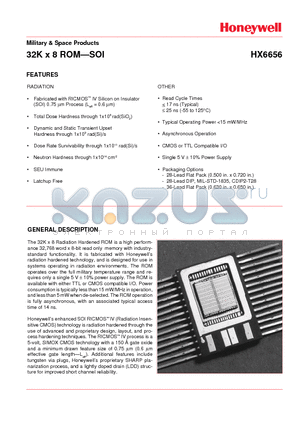 HX6656-VNT datasheet - 32K x 8 ROM-SOI