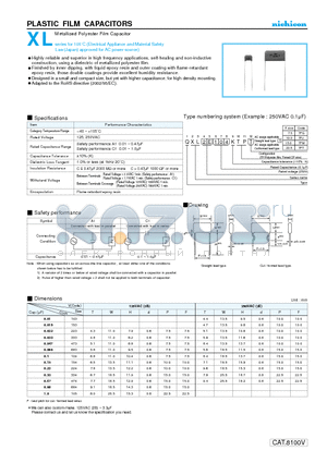 QXL2E105KTP datasheet - PLASTIC FILM CAPACITORS