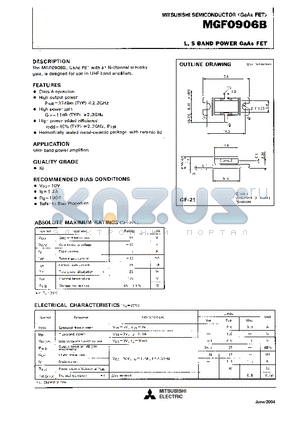 MGF0906B_1 datasheet - L,S BAND POWER GaAs FET