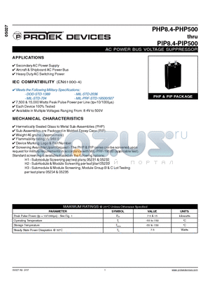 PIP24 datasheet - AC POWER BUS VOLTAGE SUPPRESSOR