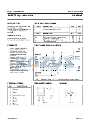 PIP3211-R datasheet - TOPFET high side switch