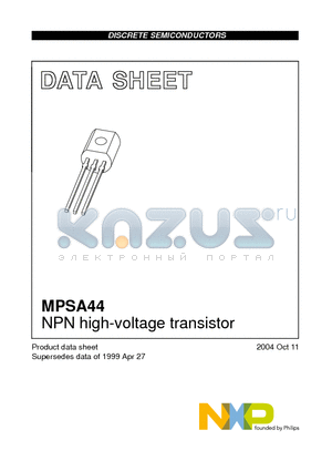 MPSA44 datasheet - NPN high-voltage transistor