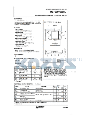 MGFC36V5964A datasheet - 5.9 - 6.4GHz BAND 4W INTERNALLY MATCHED GaAs FET