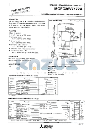 MGFC36V7177A datasheet - 7.1 - 7.7GHz BAND 4W INTERNALLY MATCHED GaAs FET