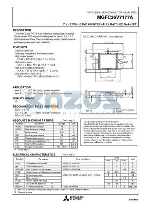 MGFC36V7177A_04 datasheet - 7.1 ~ 7.7GHz BAND 4W INTERNALLY MATCHED GaAs FET