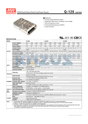 Q-120_10 datasheet - 120W Quad Output Switching Power Supply