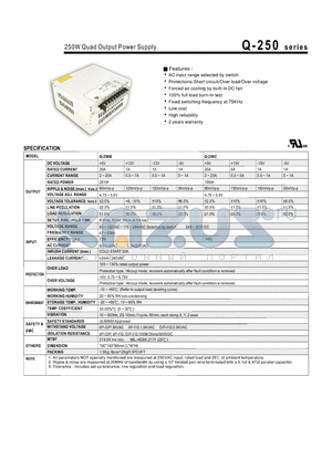 Q-250B datasheet - 250W Quad Output Power Supply