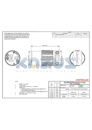 Q-712 datasheet - NEMA 5-15R STRAIGHT BLADE DEVICE