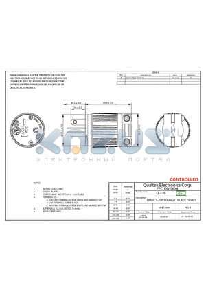 Q-716 datasheet - NEMA 5-20P STRAIGHT BLADE DEVICE