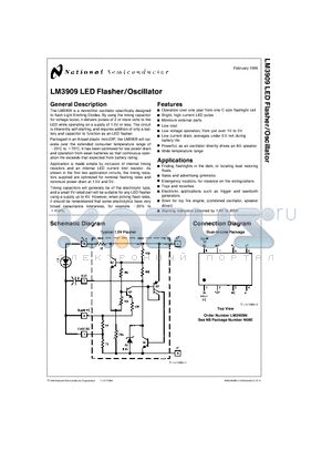 LM3909N datasheet - LM3909 LED Flasher/Oscillator