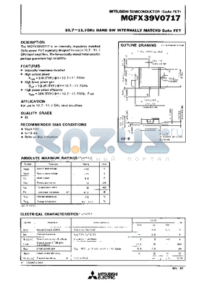 MGFX39V0717 datasheet - 10.7 - 11.7GHz BAND 8W INTERNALLY MATCHD GaAs FET