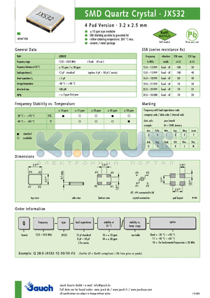 Q12.0-JXS32-12-30 datasheet - SMD Quartz Crystal