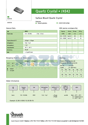 Q13.0-JXE42-15-20 datasheet - Quartz Crystal