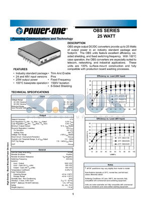 OBS017ZE datasheet - OBS SERIES 25 WATT