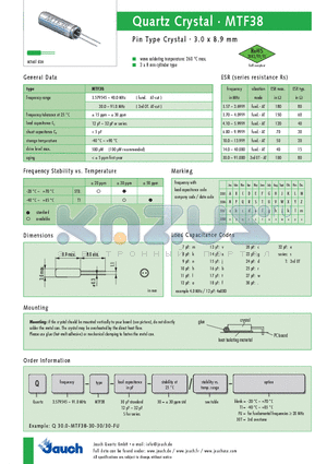 Q14.0-MTF38-30-30 datasheet - Quartz Crystal