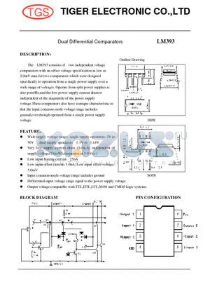 LM393D datasheet - Dual Differential Comparators