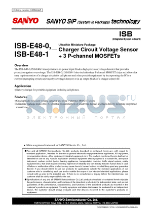 ISB-E48-0 datasheet - Ultrathin Miniature Package Charger Circuit Voltage Sensor  3 P-channel MOSFETs