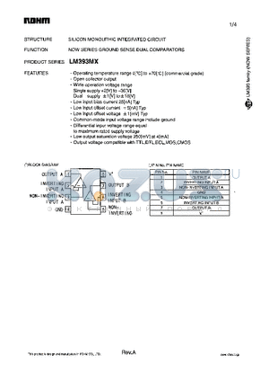 LM393MX datasheet - SILICON MONNOLITHIC INTEGRATED CIRCUIT