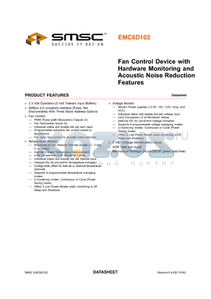 EMC6D102-CZC datasheet - Fan Control Device with Hardware Monitoring and Acoustic Noise Reduction Features
