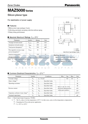 MAZ5047 datasheet - Silicon planar type