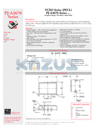 PJ-A367C-179.0 datasheet - VCXO Series (PECL)