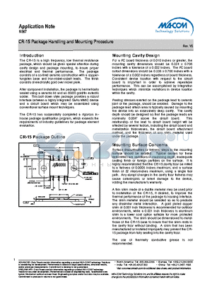 M567 datasheet - CR-15 Package Handling and Mounting Procedure