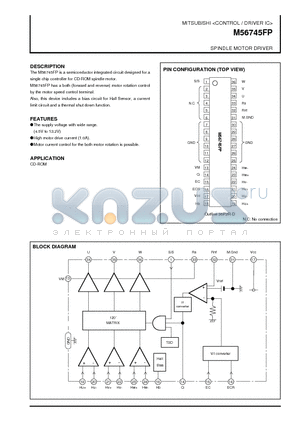 M56745FP datasheet - SPINDLE MOTOR DRIVER