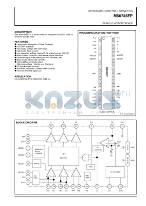 M56785FP datasheet - SPINDLE MOTOR DRIVER