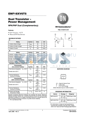 EMF18XV6T5_06 datasheet - Dual Transistor - Power Management