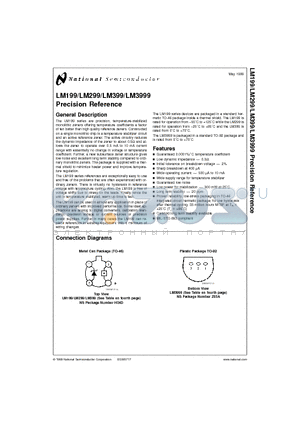 LM399 datasheet - Precision Reference