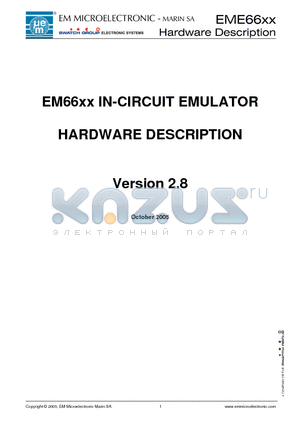 EME66XX datasheet - IN-CIRCUIT EMULATOR HARDWARE DESCRIPTION