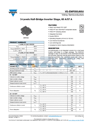 EMF050J60U datasheet - 3-Levels Half-Bridge Inverter Stage, 60 A/57 A