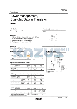 EMF33_08 datasheet - Power management, Dual-chip Bipolar Transistor