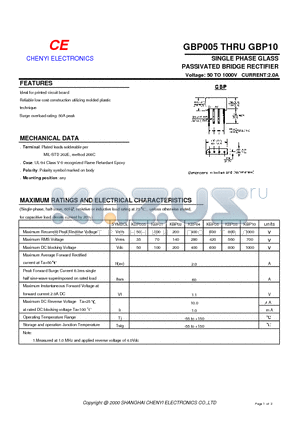 KBP08 datasheet - SINGLE PHASE GLASS PASSIVATED BRIDGE RECTIFIER