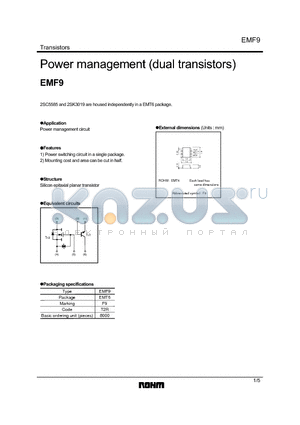 EMF9 datasheet - Power management (dual transistors)