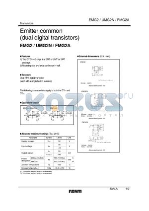 EMG2 datasheet - Emitter common (dual digital transistors)