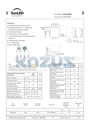 EMG29DX datasheet - 15mmx15mm LIGHT BAR