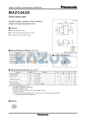 MAZC062D datasheet - Silicon planer type