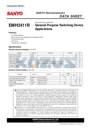 EMH2411R datasheet - General-Purpose Switching Device Applications