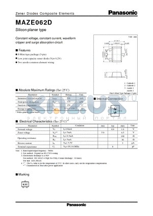 MAZE062D datasheet - Silicon planer type